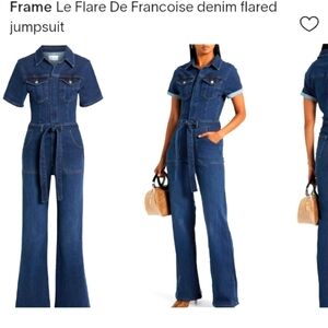 Frame Le Francois Flare Denim Jumpsuit in Lemmie size XL Sold out
